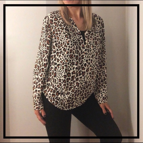 talbots leopard blouse